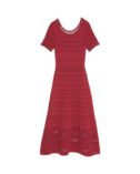 sandro-Rouge-clair-Robe-mi-longue-en-maille